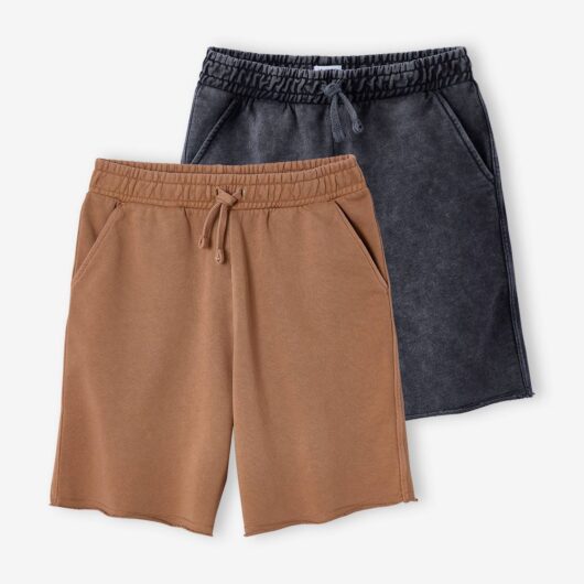 Pack of 2 Faded Bermuda Shorts pecan nut