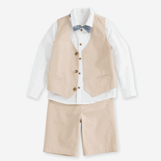 4-Piece Occasion Wear Ensemble for Boys beige