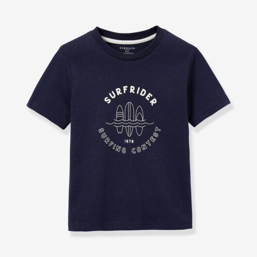 Short-sleeved T-shirt for kids navy blue