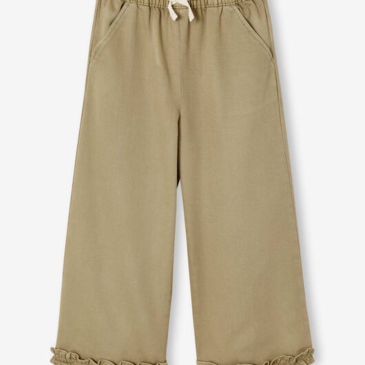 Wide-Leg, Lyocell Bermuda Shorts for Girls khaki