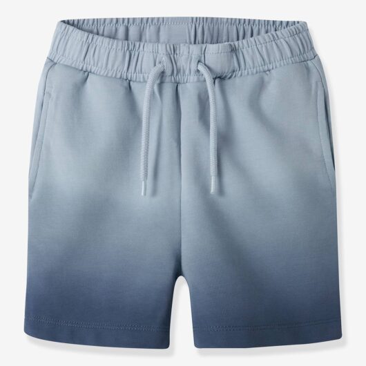 Fleece shorts with colour gradient and stretch waistband NAME IT for boy grey blue