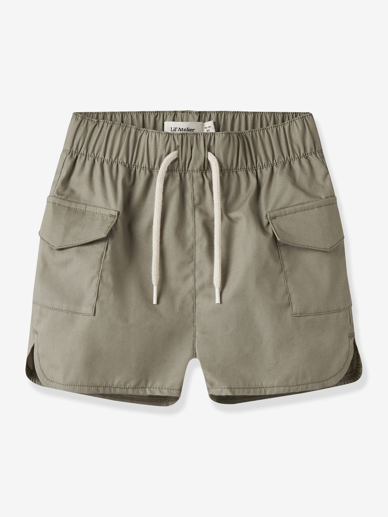 Lil' Atelier MINI boy's bermuda shorts with pockets sandy beige