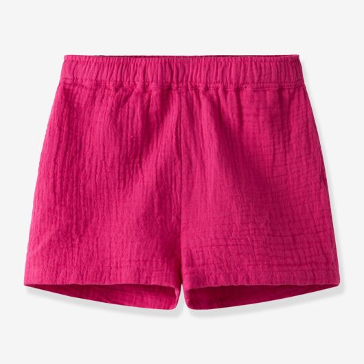 Muslin shorts with elasticated waist NAME IT for girl raspberry pink